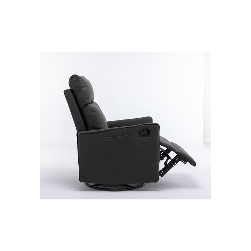 Cotton Linen Fabric Swivel Rocking Chair