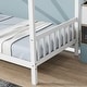 preview thumbnail 4 of 33, Twin House Bed with Headboard and Footboard, Twin Rubber Wood Bed with House Frame, White