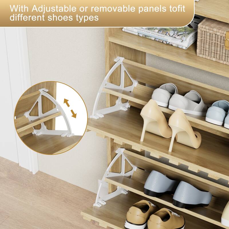 Shoe Cabinet with 2 Flip Drawers