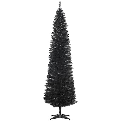 Slim Pencil Christmas Tree 5ft/6ft/7ft for Small Spaces, Easy Assembly