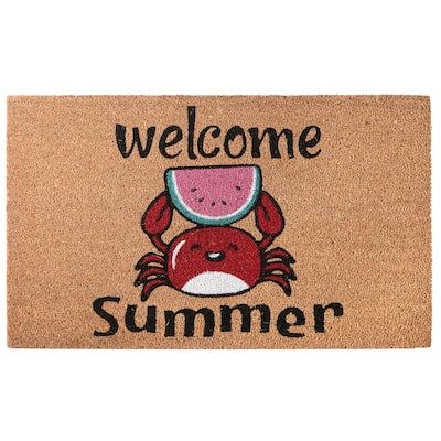 30" Welcome Summer Crab Coir Doormat
