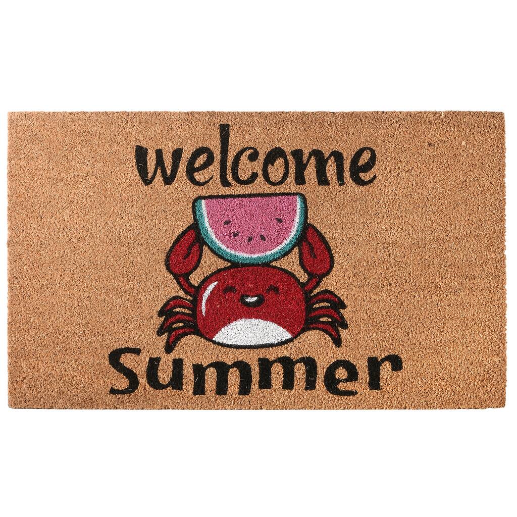 30" Welcome Summer Crab Coir Doormat