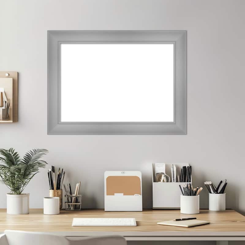 Amanti Art Flair Polished Nickel Framed Dry Erase Magnetic Board