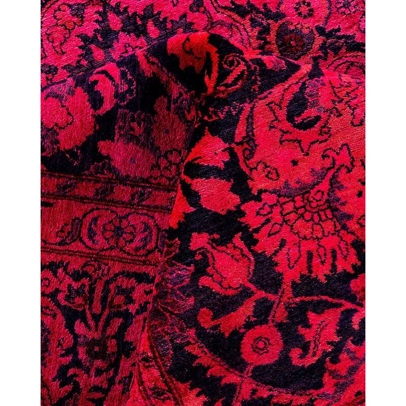 Overdyed, One-of-a-Kind Hand-Knotted Area Rug - Pink - 7' 10" x 10' 3"