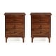 preview thumbnail 26 of 32, Walker Edison Bullrushes Solid Wood 3-Drawer Nightstand, Set of 2
