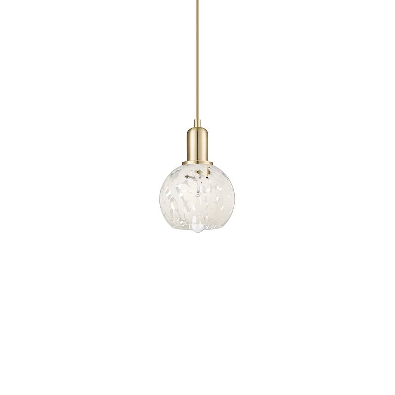 Innovations Lighting 716-1P-9-6 White Mouchette Pendant White - Champagne Bronze / White Mouchette