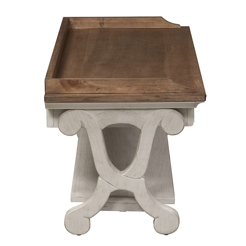 Farmhouse Reimagined Antique White with Chestnut Bed Bench