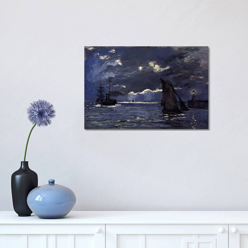 iCanvas "A Seascape, Shipping by Moonlight" by Claude Monet Canvas Print