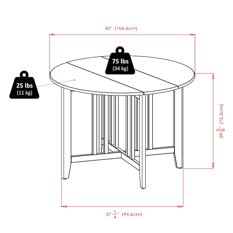 3-Pc Drop Leaf Table with Ladder-back Chairs, Walnut - 42" x 29" Tall