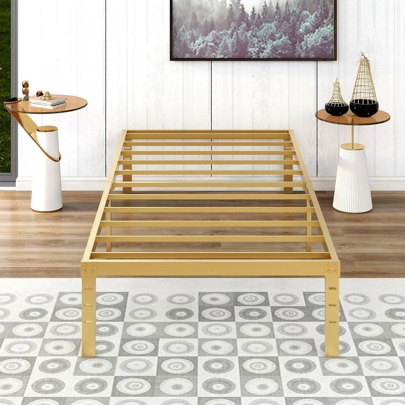 alazyhome 14 inch Metal Platform Bed Frame Steel Slat