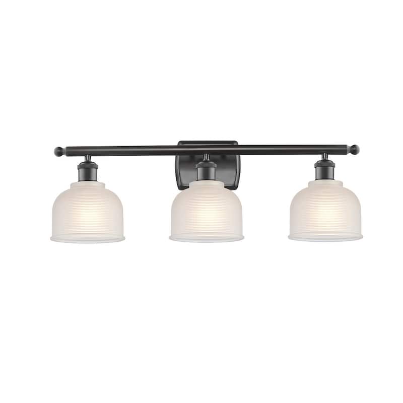 Innovations Lighting Dayton 3 Light 26" Wide Bathroom Vanity Light - Oil Rubbed Bronze / White