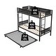 preview thumbnail 8 of 10, Twin over Twin Metal Bunk Bed for Three with Space-Saving Trundle, Black