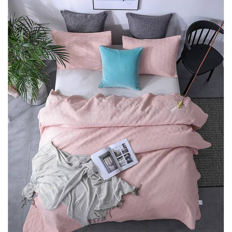 KASENTEX Quilted Coverlet Set Pre-Washed Microfiber Soft Warm Bedspread, Contemporary Star Design