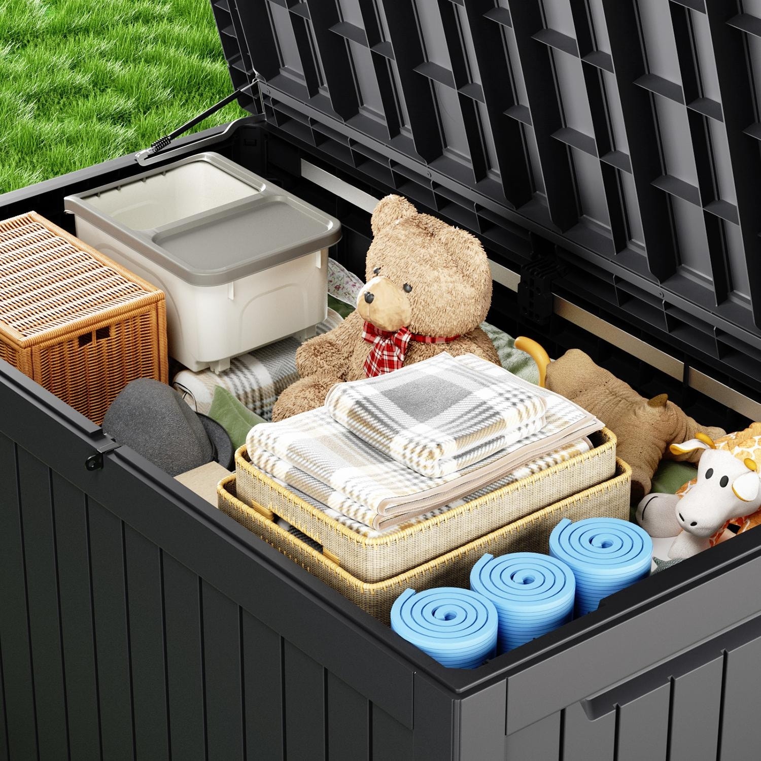 230 Gallon Compact Durable Resin Large Outdoor Storage Deck Box