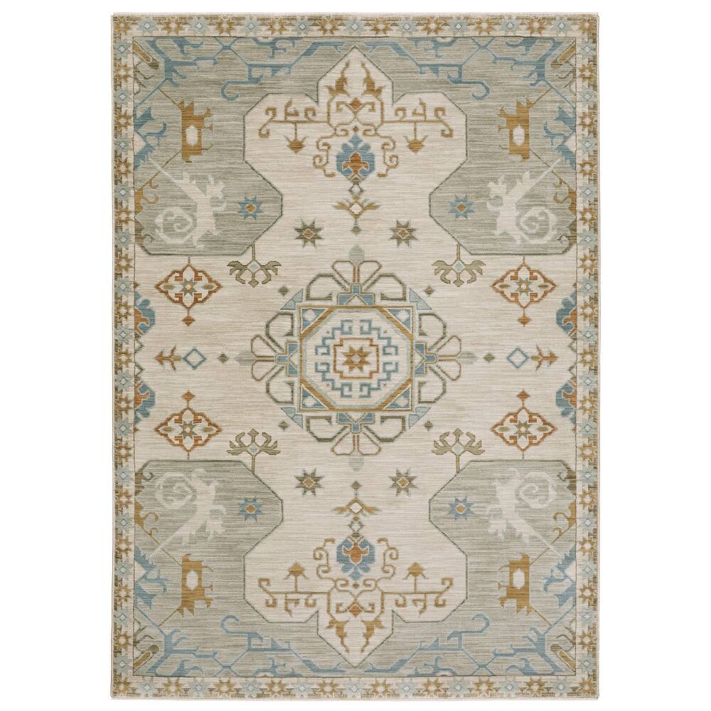 Meadow Bohemian Old World Inspired Grey/ Blue Area Rug