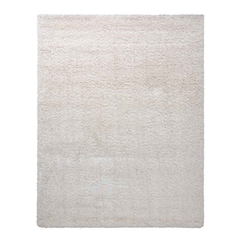 Gertmenian Ultimate Shag Solid Ivory Plush Shag Area Rug