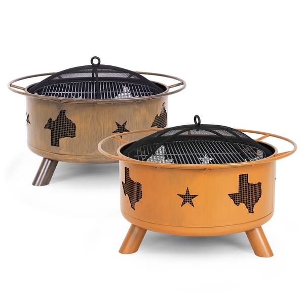 slide 1 of 15, NUU GARDEN 30-inch Round Star Wood Burning Firepit