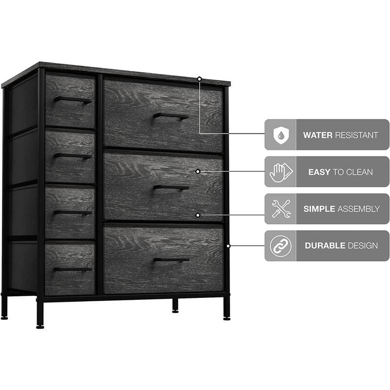 Dresser w/ 7 Drawers - Furniture Storage Tower Unit for Home, Bedroom