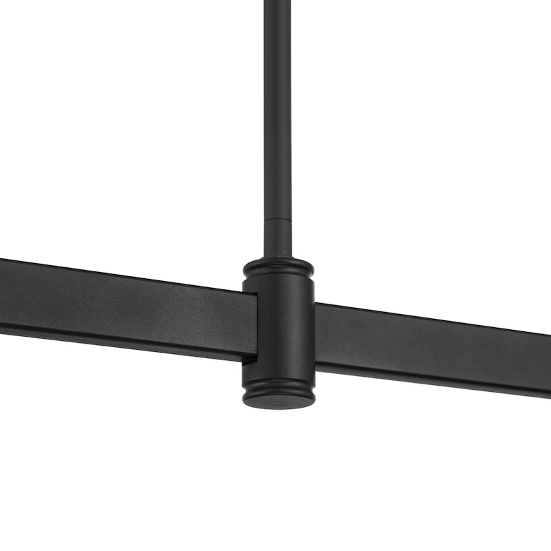 Acroma 2-light Black Linear Chandelier with Fabric Shade - 51 inches