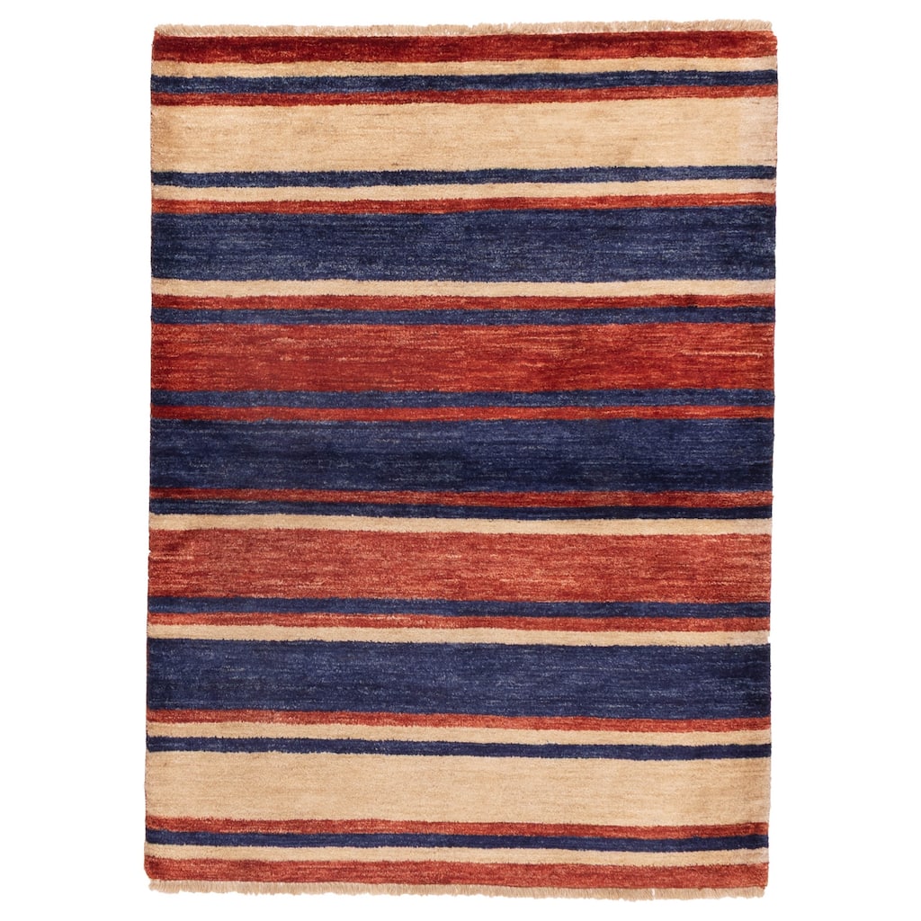 ECARPETGALLERY Hand-knotted Peshawar Ziegler Navy, Red Wool Rug - 4'3 x 5'10