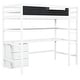 preview thumbnail 19 of 22, Twin Size Loft Bed with Desk, Blackboard, Shelf and 3 Drawers