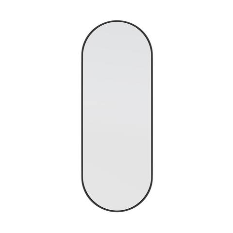 Glass Warehouse 60 in. H x 22 in. W Pill Shape Stainless Steel Framed Mirror