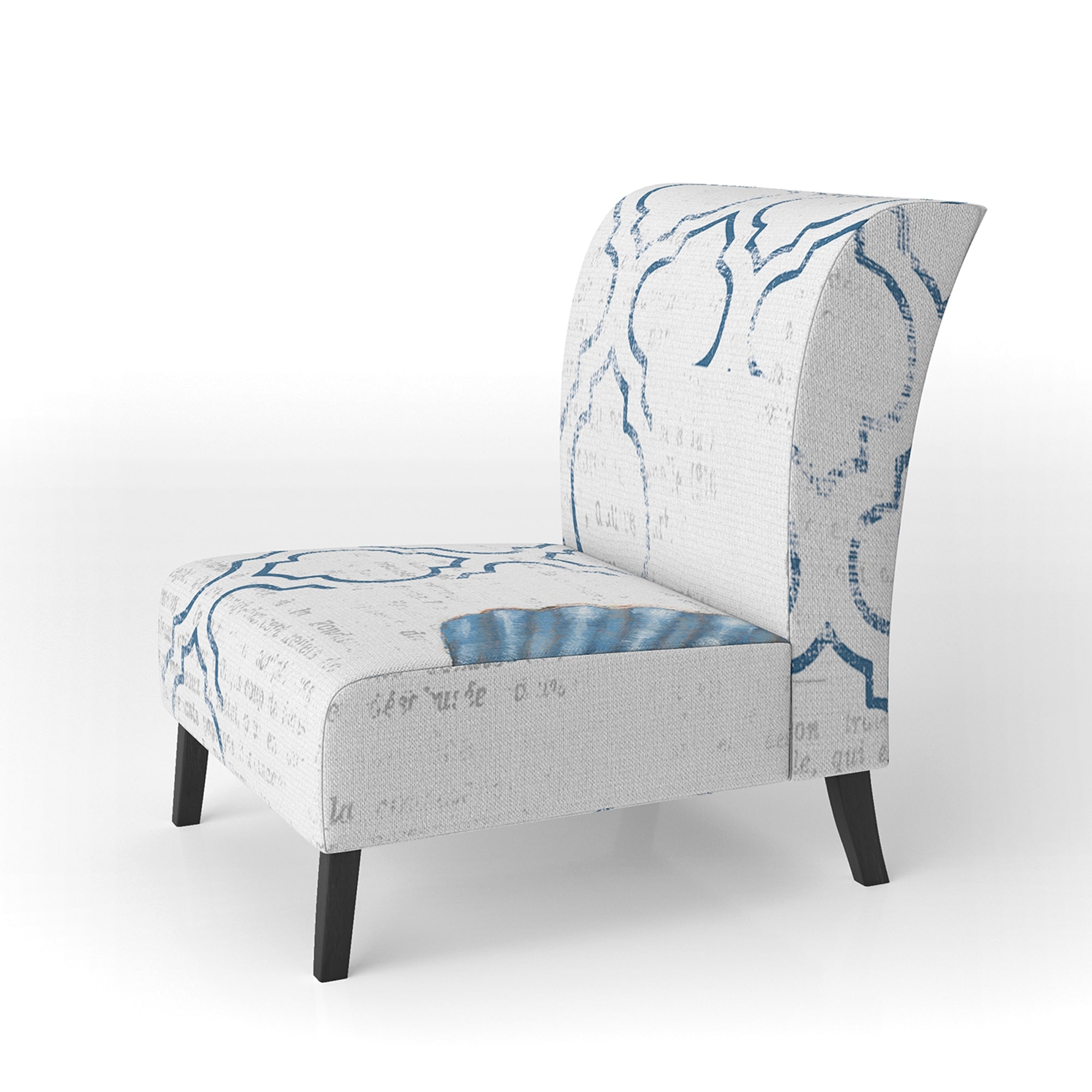 Designart "Navy Blue Scallop Shell" Upholstered Nautical & - Picture 12 of 20