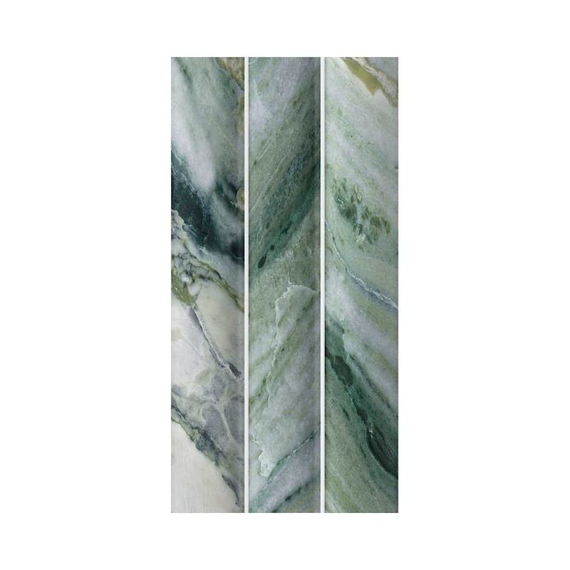 Lyrical 4.5x9 Matte Marble Look Porcelain Fluted Ribbed Tile - Wall, Backplash