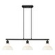 preview thumbnail 1 of 2, Yep by Golden Lighting Carver 3-light Island Light in Matte Black and Vintage Milk Glass - Linear Pendant