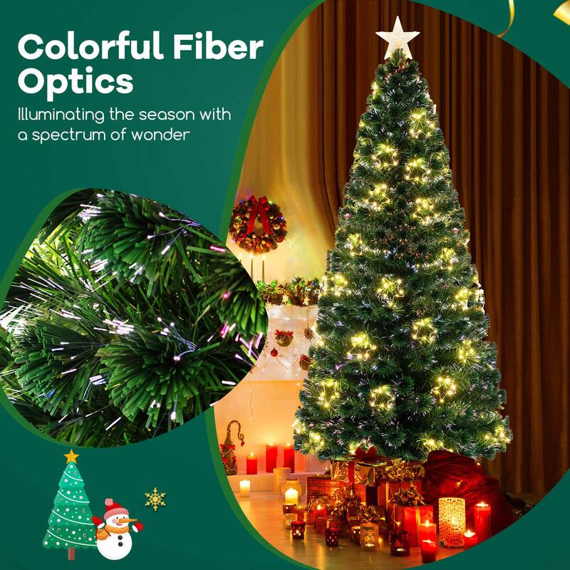 Costway 4/5/6/7 FT Artificial Xmas Tree with 130/170/230/270 Branch