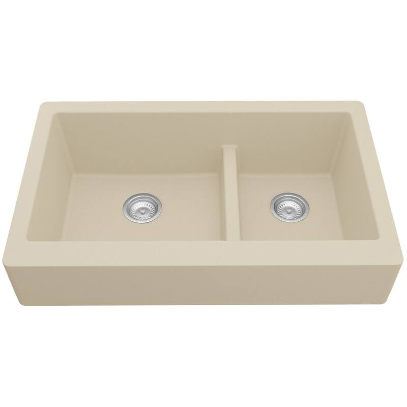 Karran USA QAR-760 Quartz QAR 34" Farmhouse Double Basin Quartz - Bisque