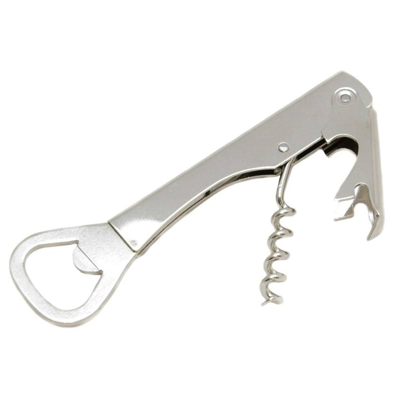 Chef Craft Combination Compact Corkscrew and Bottle Opener - Great for Travel and Camping - 1 Pack