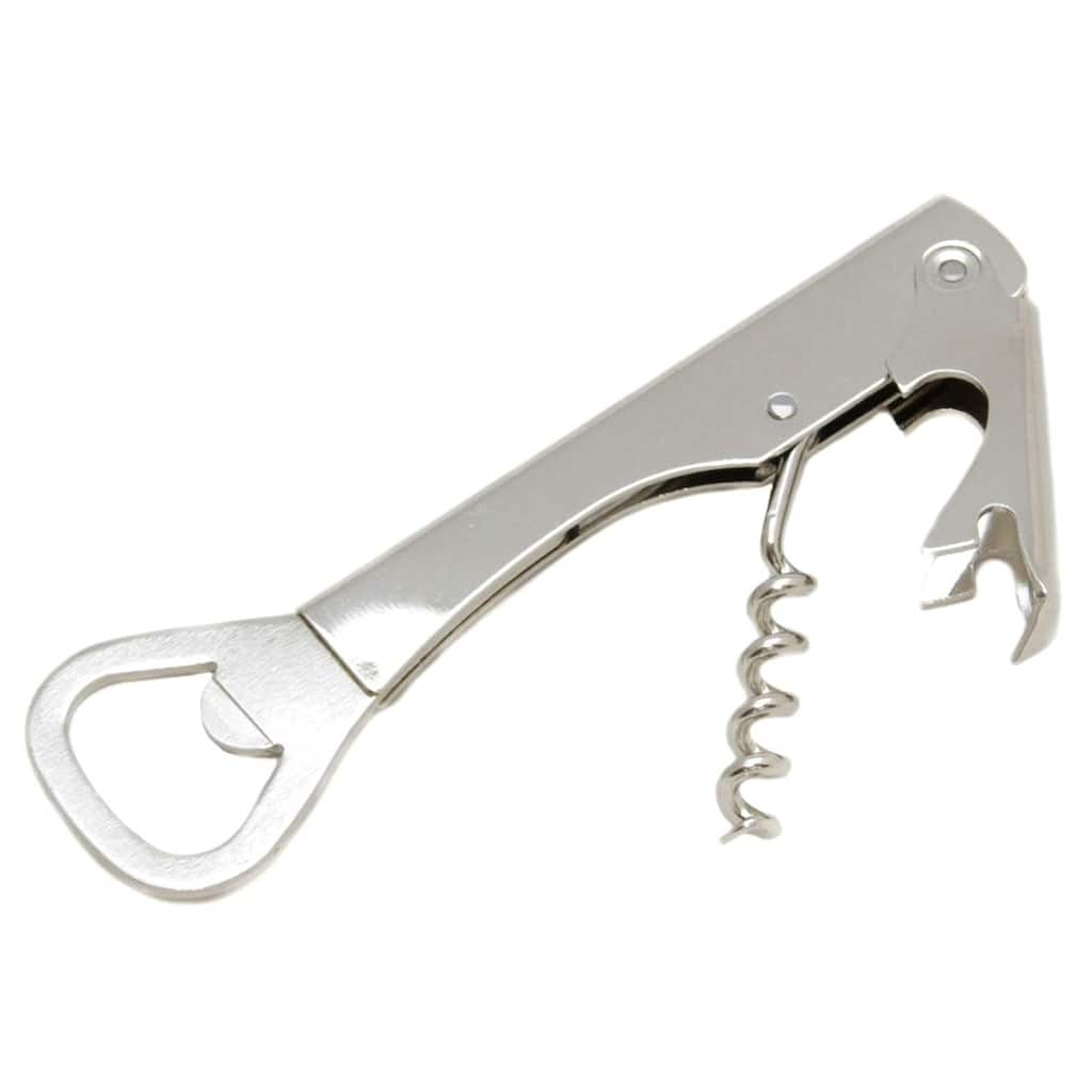Chef Craft Combination Compact Corkscrew and Bottle Opener - Great for Travel and Camping