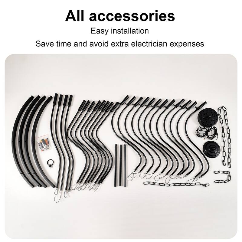 Farmhouse Suspended Pendant Light Fixture 24-Light Black Industrial Iron Candle Chandelier, for Dining Room, Living Room