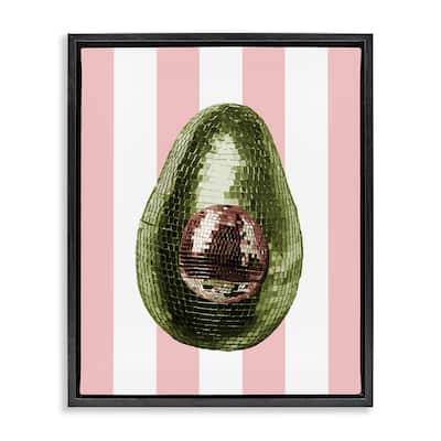 Stupell Disco Avocado on Pink Framed Floater Canvas Wall Art Design By Lil' Rue