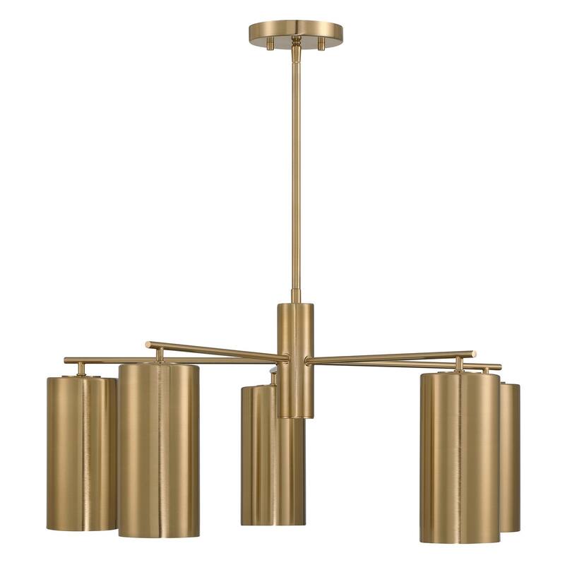 Lio 5-Light Chandelier in Noble Brass by Breegan Jane