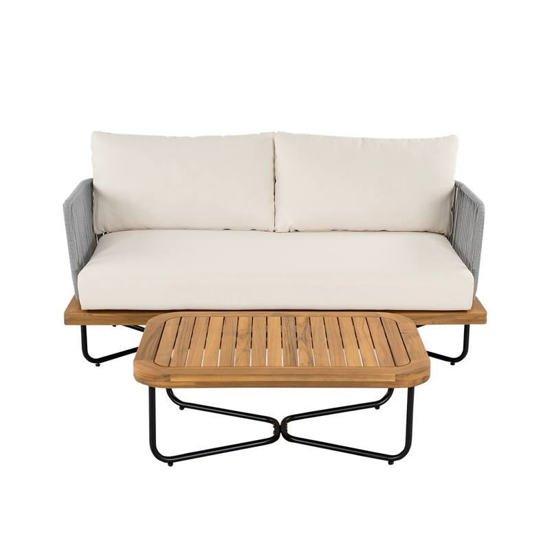 Christopher Knight Home - Evelyn Parker Elegant Lucca Outdoor Acacia Wood Sofa Set