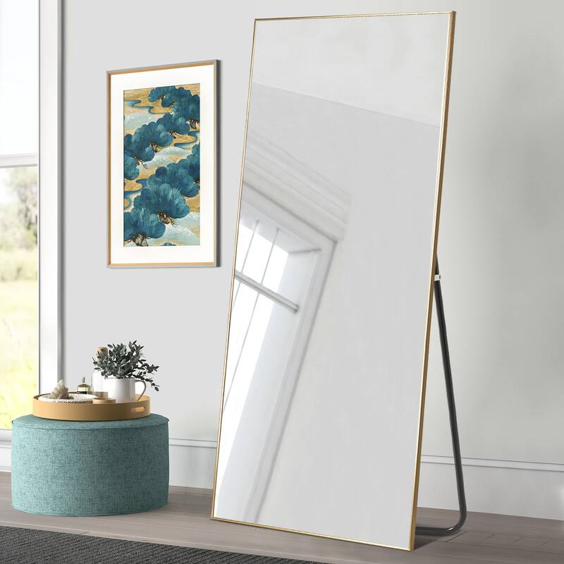 Aluminum Alloy Full Length Floor Mirror - 71x31.6 - Gold