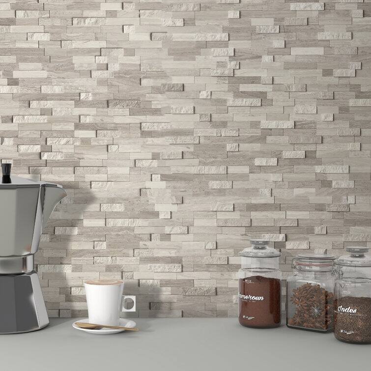 3D 11.5" x 10.7" Natural Stone Peel & Stick Mosaic Tile