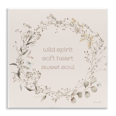 Stupell Wild Spirit Soft Heart Sweet Soul Wall Plaque Art Design By Susan Ball