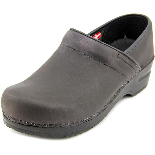 Sanita Margo Women Round Toe Leather Black Clogs