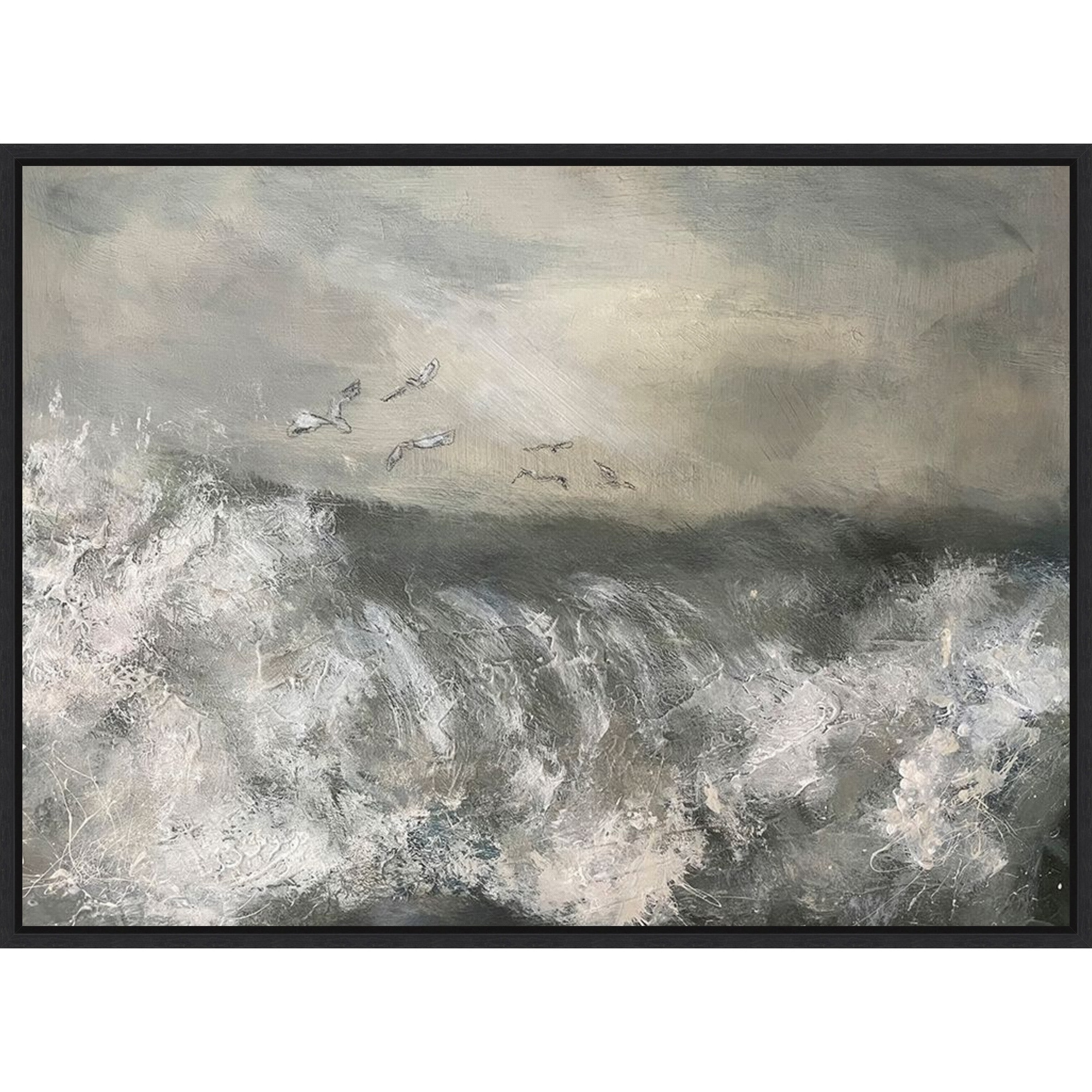 Gyllyngvase Beach by Chloe Elliott Framed Canvas Wall Art Print