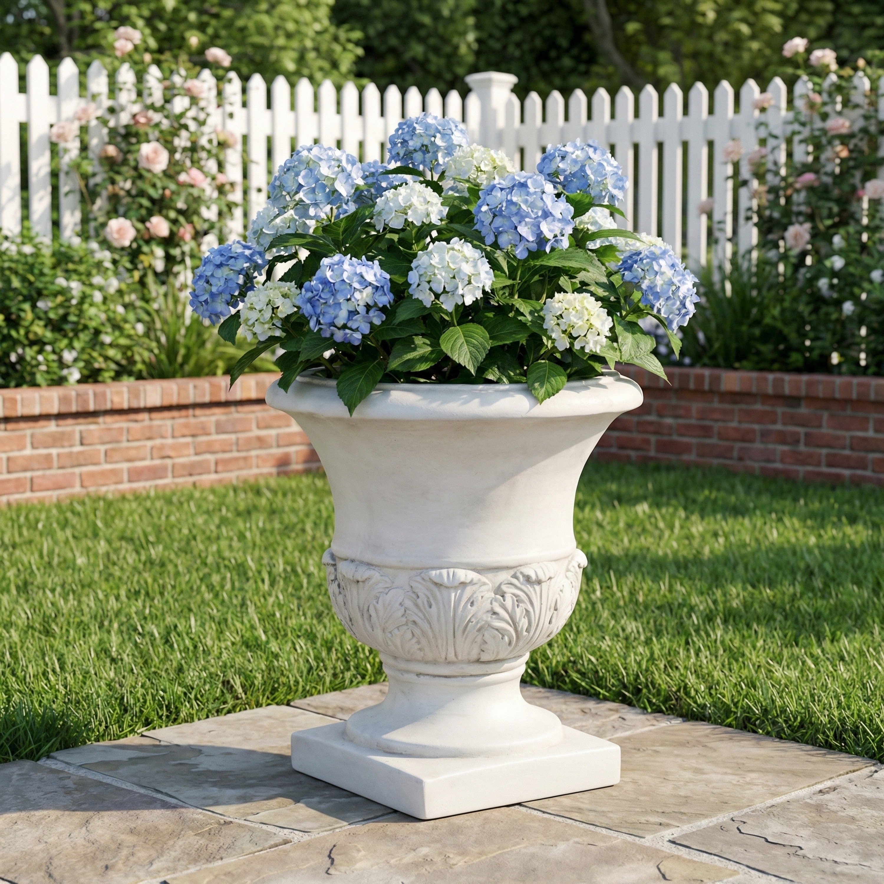 Christopher Knight Home - Classical 18.31"H Outdoor Pedestal Urn Planter with Acanthus Leaf Design