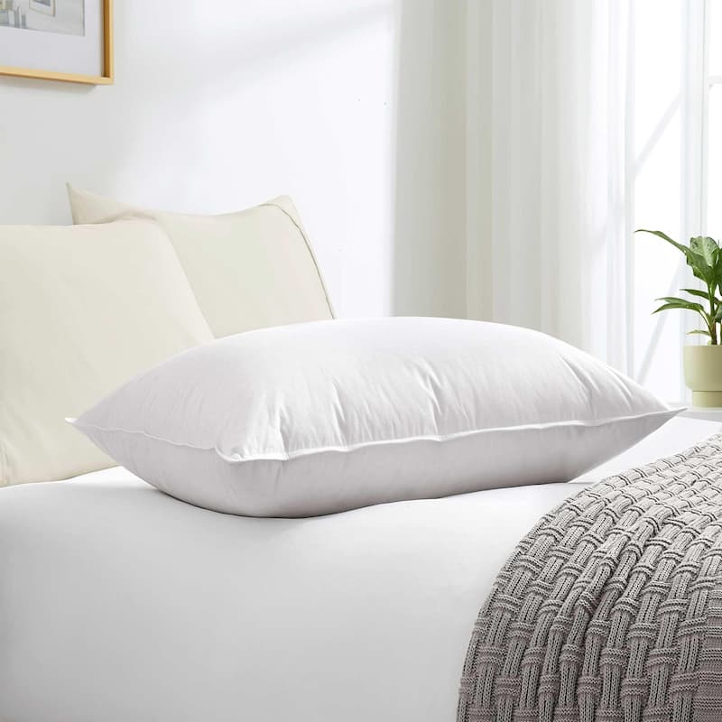 Luxurious 800 Fill Power 75% White Down Pillow Made in Germany (Single Pack)