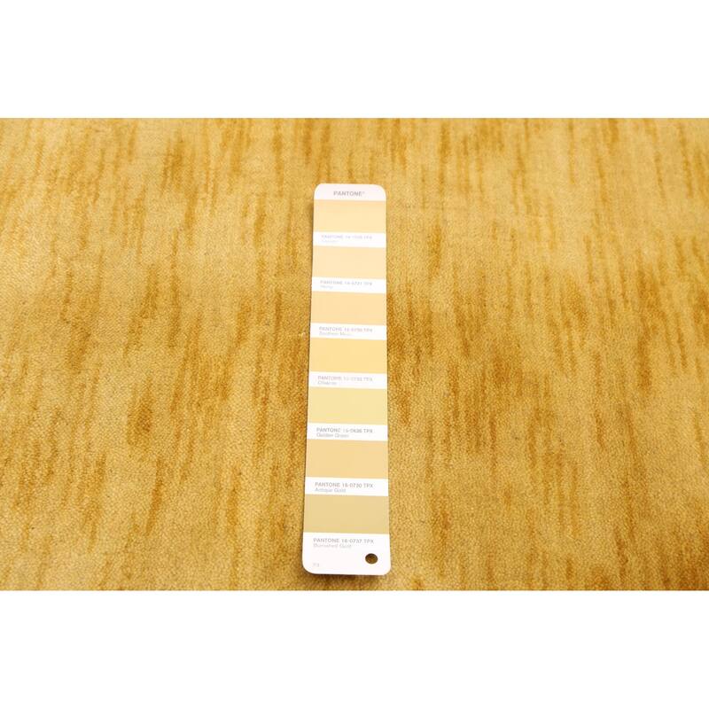 ECARPETGALLERY Hand Loomed Kashkuli Gabbeh Light Gold Wool Rug - 5'4 x 7'5