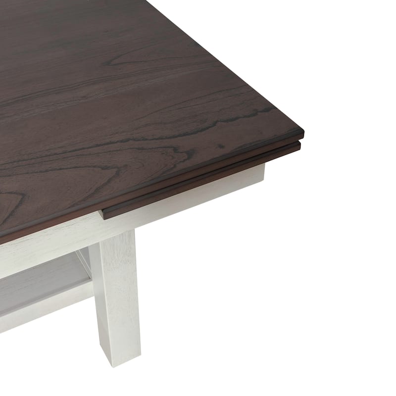 Brook Bay Textured White Carbon Gray Trestle Table Set