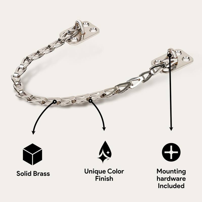 Mega Handles 12-Inch Transom Door Chain – Heavy-Duty Chain Stopper for Transom Windows, Cabinet Doors, Lids & Safety Restraint