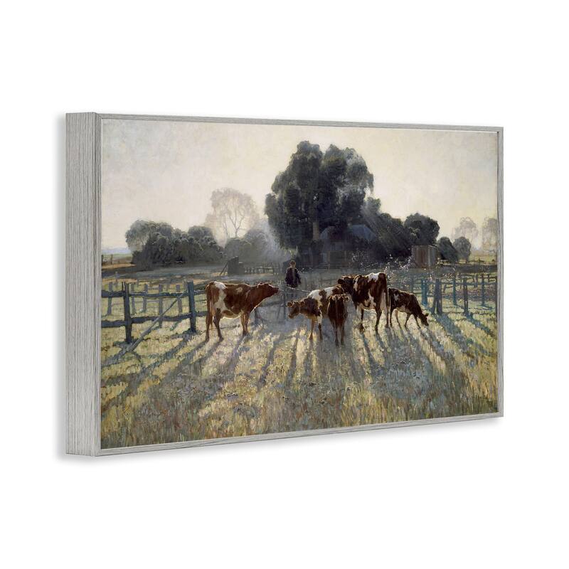 Stupell Elioth Gruner Morning Cows Framed Giclee Art Design By Arlington Prints