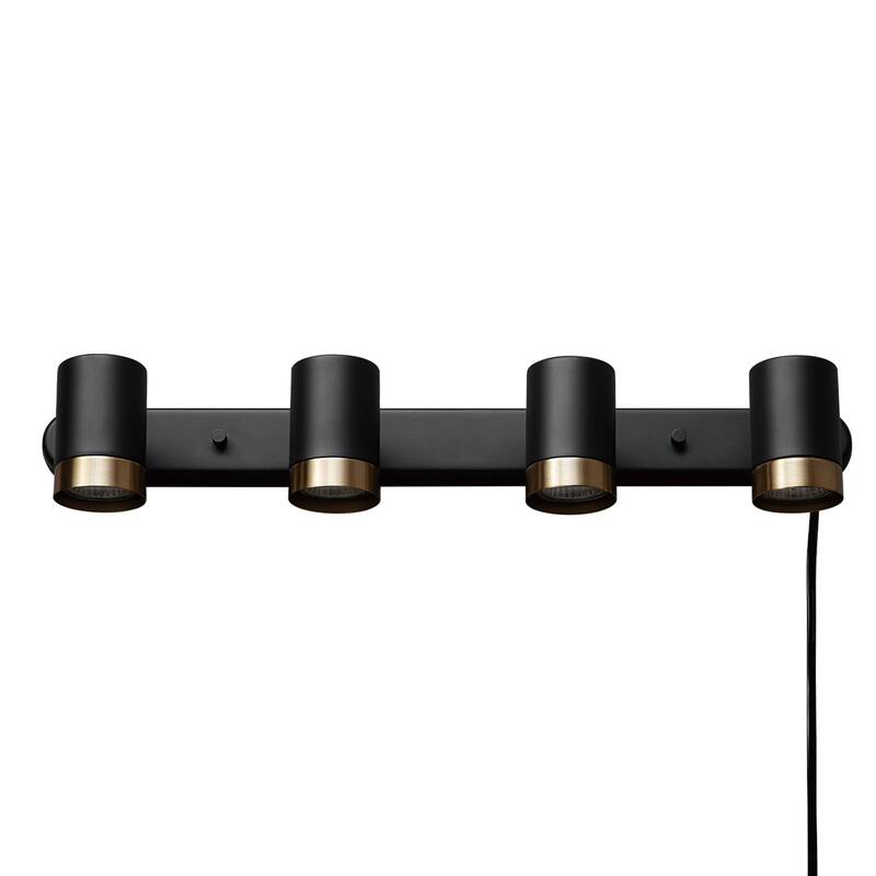 Globe Electric 91005455 Dale 4 Light 6" Tall Plug-In Wall Sconce - Matte Black