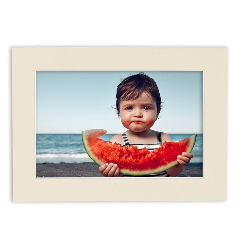 16x16 Mat for 12x12 Photo - Textured Cream Matboard for Frames Measuring 16 x 16 In- To Display Art Measuring 12 x 12 Inches